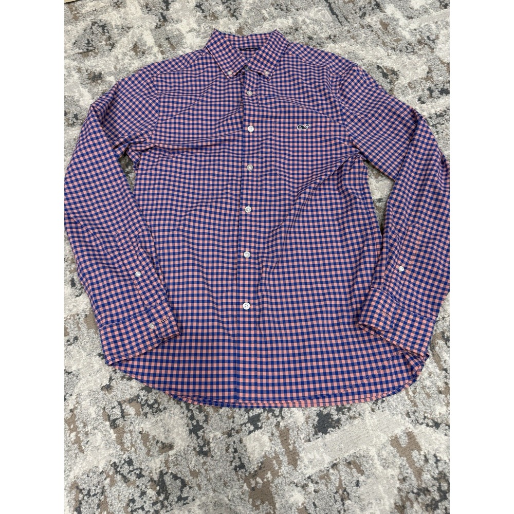 Vineyard Vines Men's On The Go OTG Performance Shirt Long Sleeve Plaid Size S